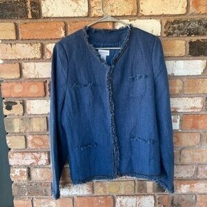 NWOT Soft Surroundings Linen Chain and Raw Hem Jacket